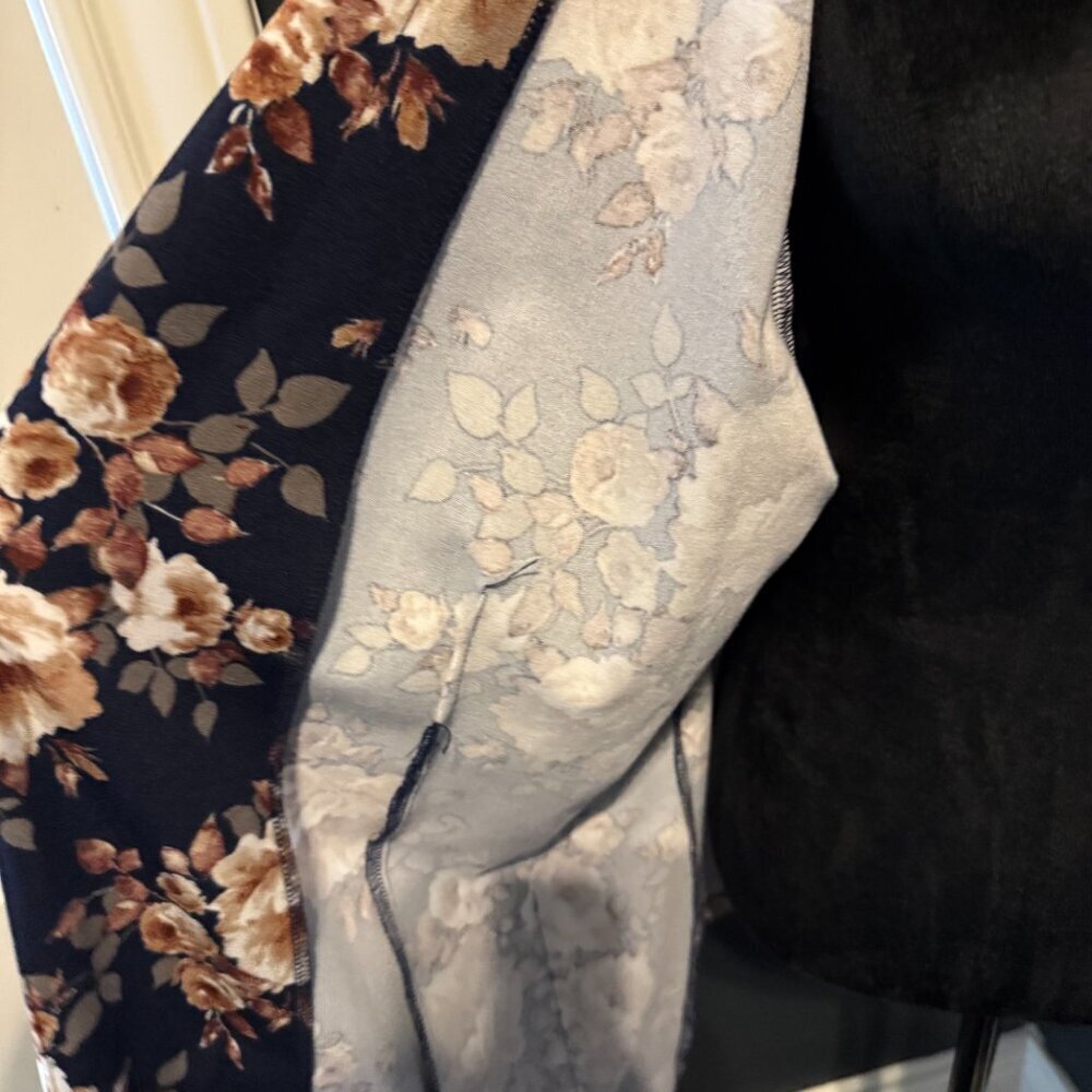 Lularoe Gwen Blazer Jacket 3XL Navy Blue Floral Open Front - Picture 6 of 7
